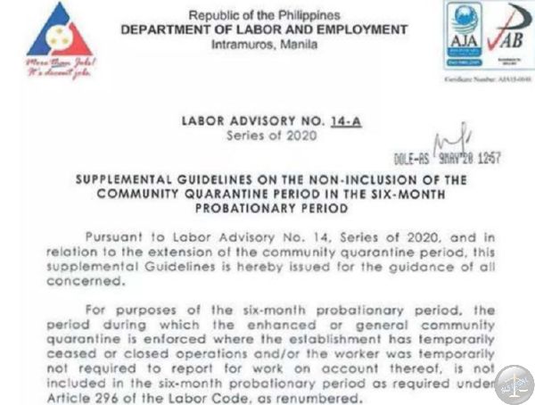 Quarantine period not included for probationary period of employees